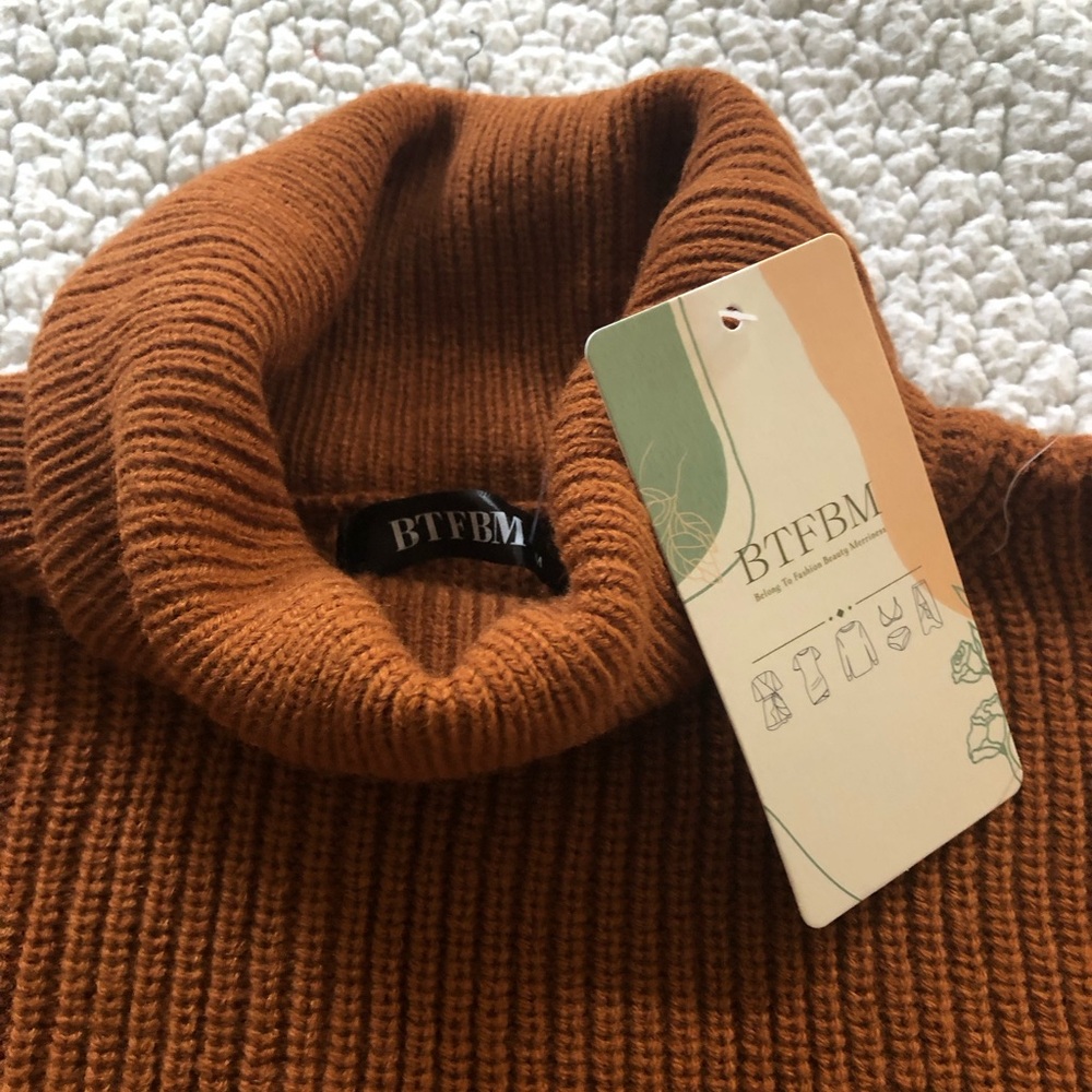Elegant Rust Turtleneck Sweater - Picture 2 of 4